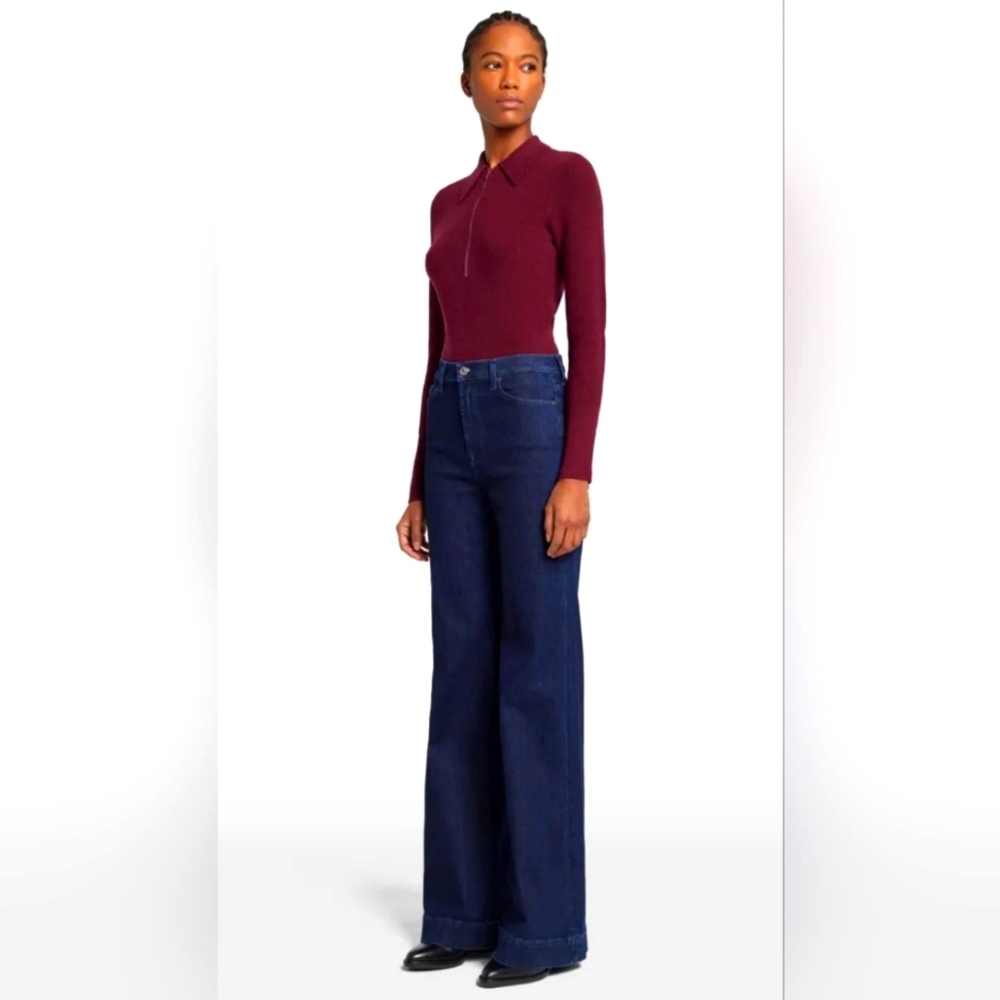 Signature 7 For All Mankind Style Dark Blue Denim Flared Leg Jeans NWTs
